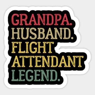 Grandpa Husband Flight Attendant Legend Sticker